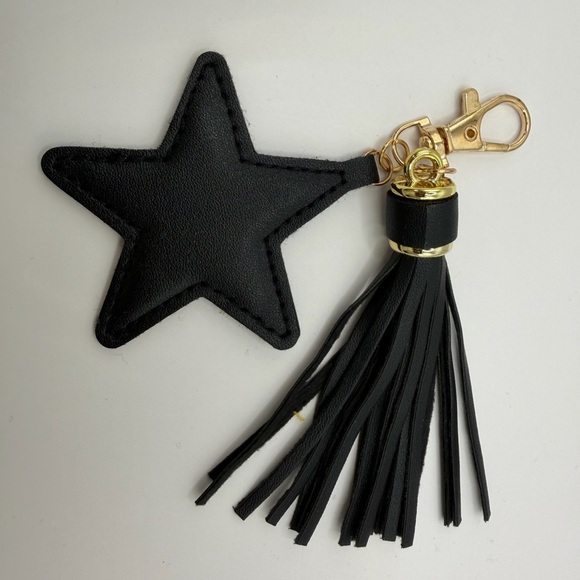 Accessories - Black Star Keychain Bag Charm with Tassel NWT